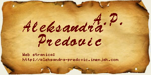 Aleksandra Predović vizit kartica
